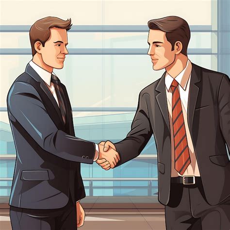 Premium AI Image Illustration Of Businessman Shaking Hands With A