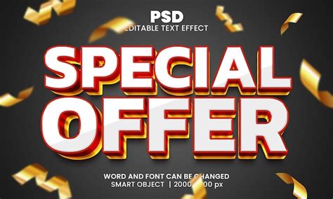 Oferta Especial Efecto De Texto Editable D Premium Psd Con Fondo