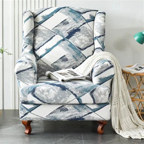 piece printed wingback slipcover wingback chair cover crfatop