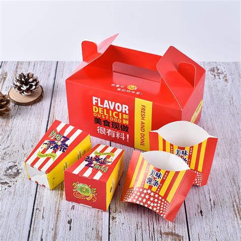 Take Away Food Packaging Boxes French Fries Fried Chicken Packing Box