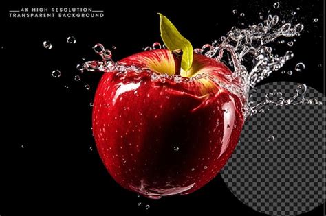 Premium Psd Red Apple Juicy Splashes And Organic Apple A Refreshing