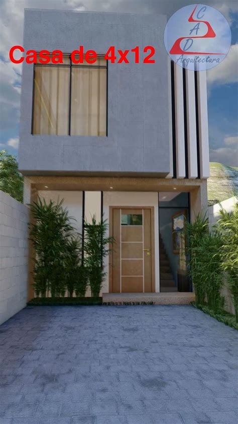 Casa De 4x12 Dos Plantas Con 2 Recamaras Modern House Design Town House Architecture