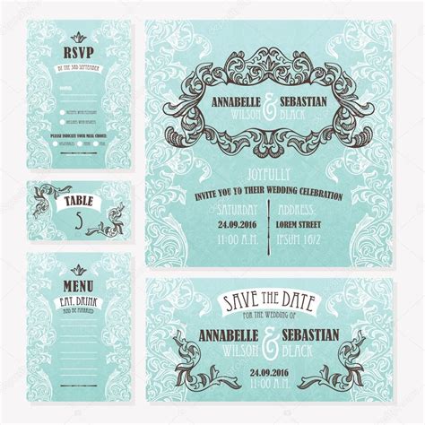 Set Of Wedding Cards Stock Vector Image By Selenamay