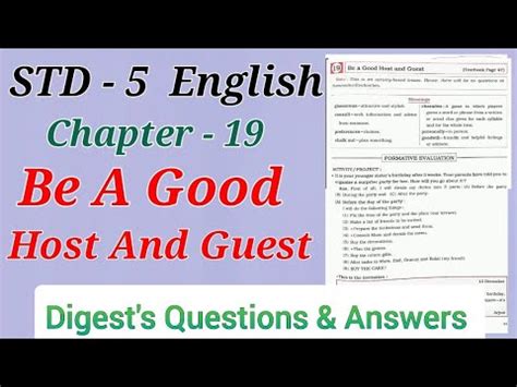 Std 5 English Lesson 19 Be A Good Host And Guest Digest