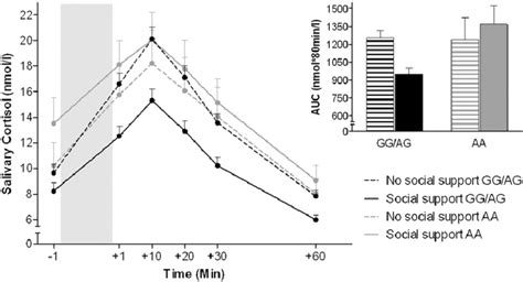 Mean Salivary Cortisol Levels Before During Shaded Area And After