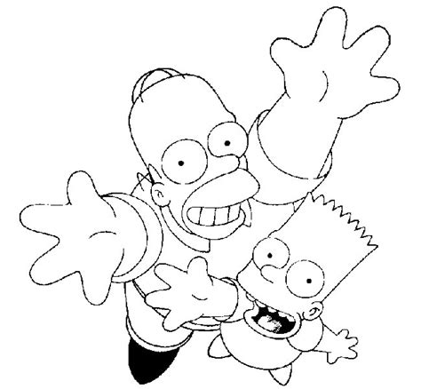 Coloriage Simpson Homer et Bart dessin gratuit à imprimer