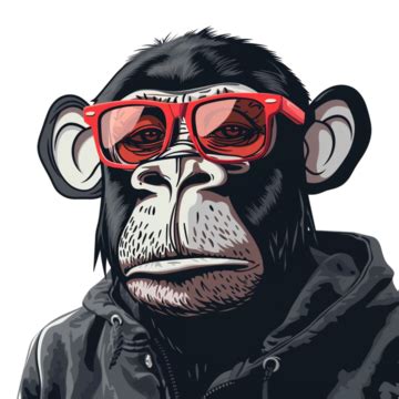 A Cartoon Monkey Wearing Sunglasses And White Shirt Sunglasses White