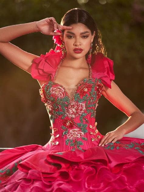 Ruffled Floral Charro Quinceanera Dress By Ragazza M44 144 Abc Fashion