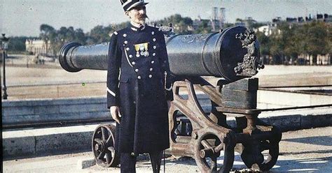 Old French Soldier Standing Before Les Invalides Paris 1910s