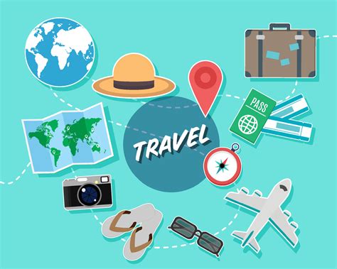 World Travel Top View Of Global Map And Baggage For Vacation Concept