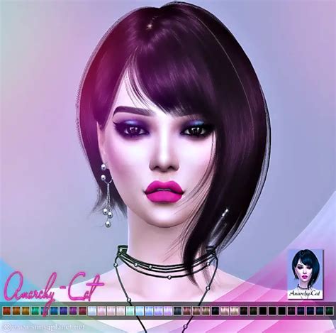 Sims 4 Hairs ~ Anarchy Cat Wingssims Os0718 Hair Retextured