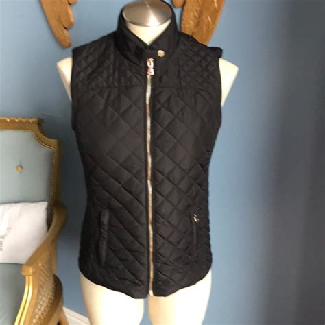 Quinn Jackets Coats Quinn Black Zip Up Quilted Puffer Vest Size S