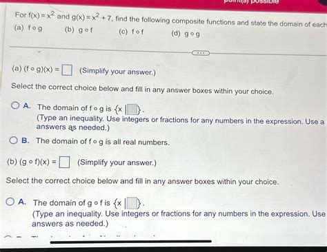 [solved] For F X X2 And G X X2 7 Find The Following Composite