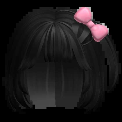 Kawaii Short Hime With Bow Pigtail Black Roblox Item Rolimon S