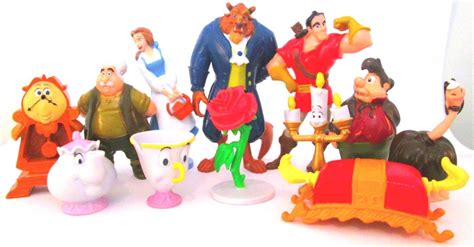 Beauty And The Beast Figure Set Disney Pvc Toy Cake Topper Belle Gaston