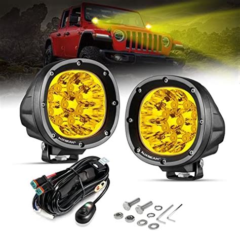 Auxbeam Led Amber Fog Lights 4inch 90w Round Led Offroad Lights 9000lm