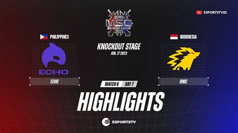 Echo Vs Onic Highlights Semifinal Msc Onic Vs Echo Youtube