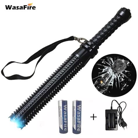 Powerful Zoomable Self Defense Flashlight Xm L Q5 Led Telescopic Stick