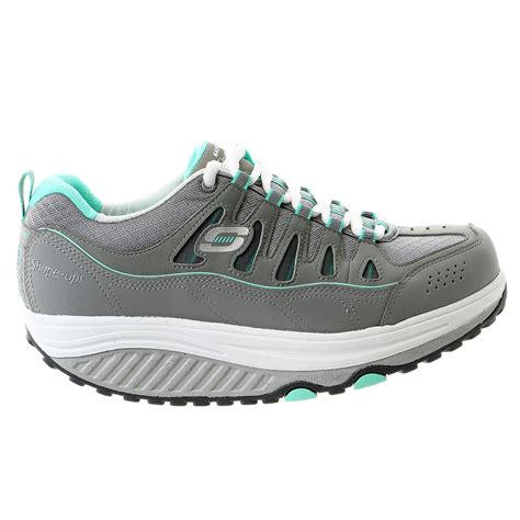 Skechers Shape Ups 20 Comfort Stride Walking Sneaker Shoe Gray Mint