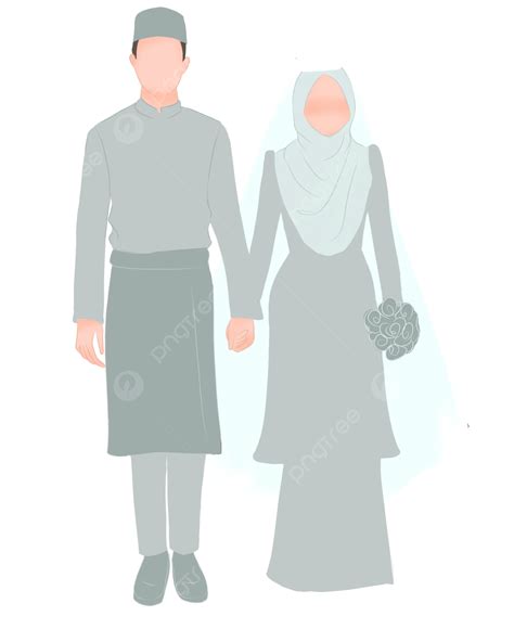 Malay Couple Wedding, Malay Couple Illustration, Muslimah Wedding ...