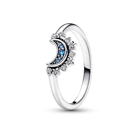 Anel Mulher Pandora Lua Celestial Azul 192675C01 ANJO