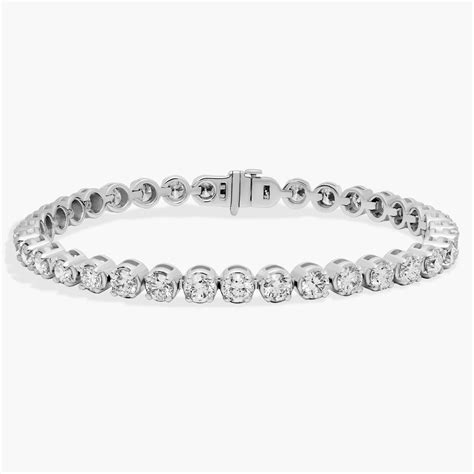 7 Four Prong Lab Grown Diamond Tennis Bracelet In 14k White Gold 8