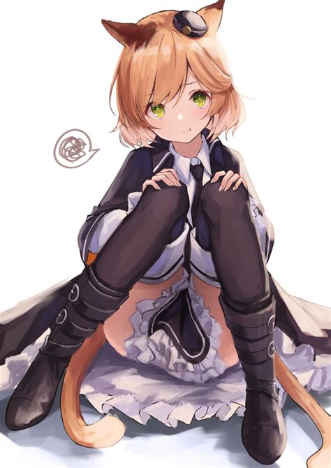 Safebooru 1girl T Animal Ears Arknights Black Jacket Black Legwear