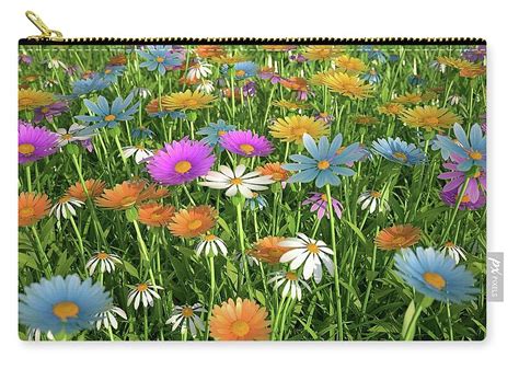 Wildflower Meadow Artwork Carry All Pouch By Leonello Calvetti