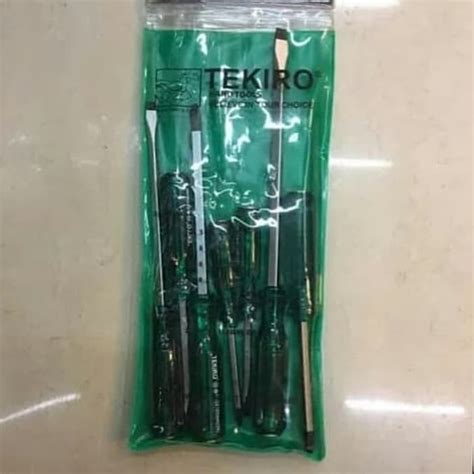 Jual TEKIRO Obeng Ketok Tembus Set 7 Pcs Dan Hijau Go Thru