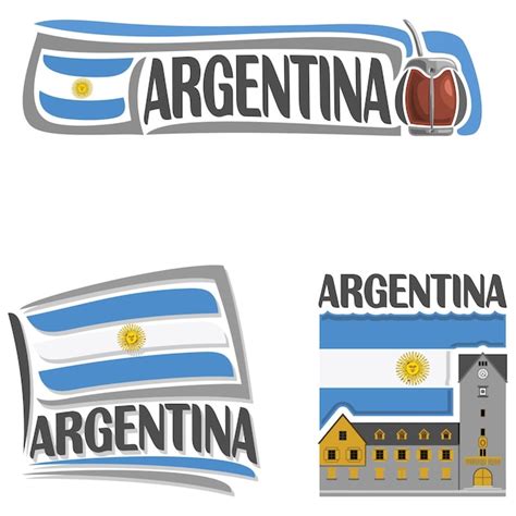 Argentinien Flagge Reise Souvenir Aufkleber Skyline Wahrzeichen Logo