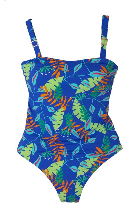 Maiô Campeche Tropical Folhas Ilha Bikini