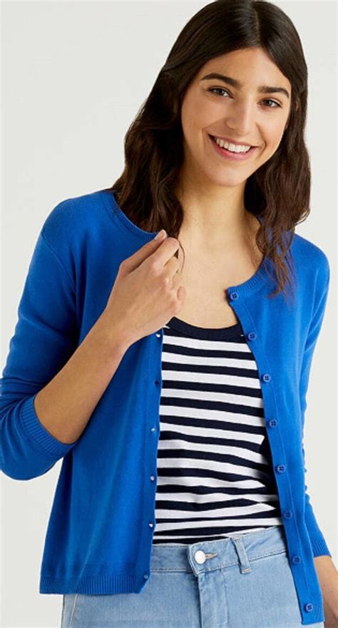 Pin By Trine On Blue Cardigans Cardigan Crew Neck Cardigan Casual