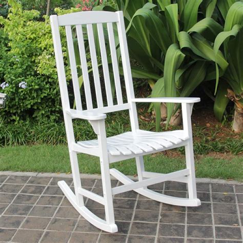 Cambridge Casual Wood Slat Back Outdoor Rocking Chair - Walmart.com