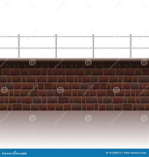 Wall with Barbed Wire stock vector. Illustration of crime - 161385013