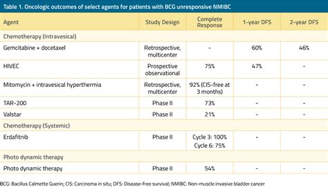 Bcg Unresponsive Non Muscle Invasive Bladder Cancer Review Of