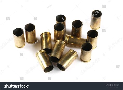 9mm Pistol Bullet Casings Isolated On Stock Photo 1831856224 Shutterstock