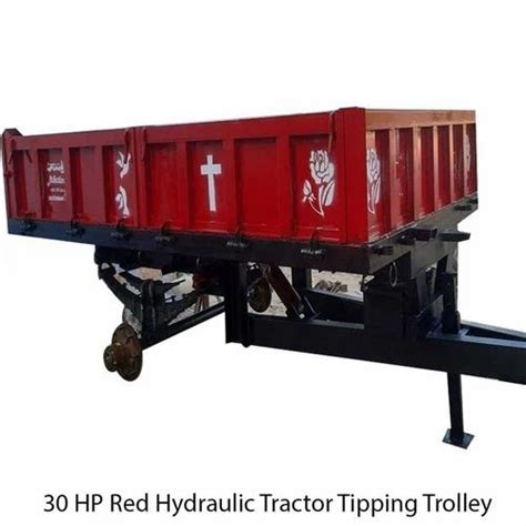 Mild Steel Hp Red Hydraulic Tractor Tipping Trolley For Agriculture