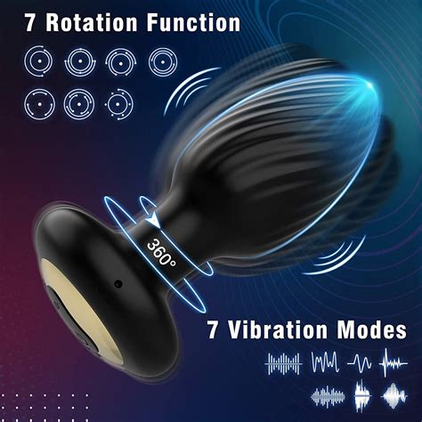 Rotating Anal Butt Plug Dildo Vibrator Grelly USA