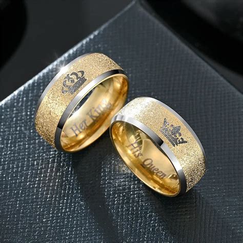 LETAPI Anillos De Boda Cl Sicos De Su Rey Y Su Reina Para Hombres Y