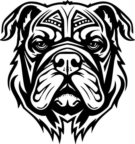 Bulldog, Black and White illustration 46978749 Vector Art at Vecteezy