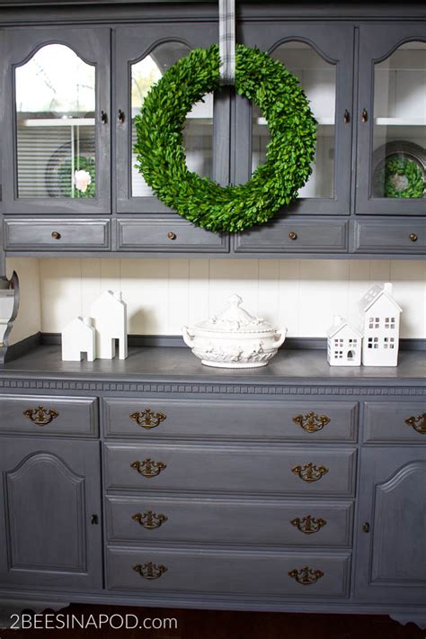 Gray Painted Hutch Makeover That Made Me Cry 2 Bees In A Pod