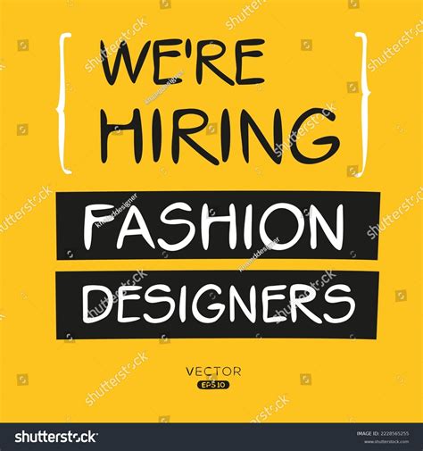 We Hiring Fashion Designers Vector Illustration Stock Vector (Royalty