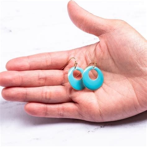 Blue Enamel Earrings Etsy