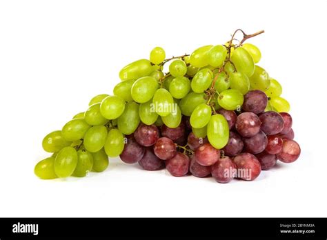 Bunch Of White And Red Grapes Laying Isolated Stock Photo Alamy