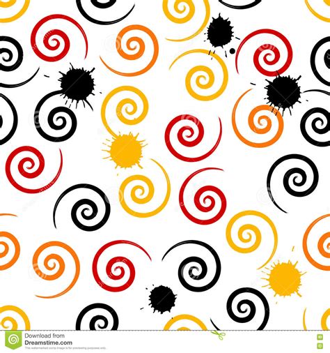 Cute Vector Geometric Seamless Pattern Brush Strokes Swirl Hand