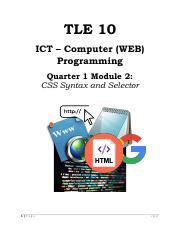 Tle Q Module Pdf Tle Ict Computer Web Programming