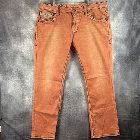 Rock Revival Jeans Jacoby Straight Men S X Burnt Orange Euc Ebay