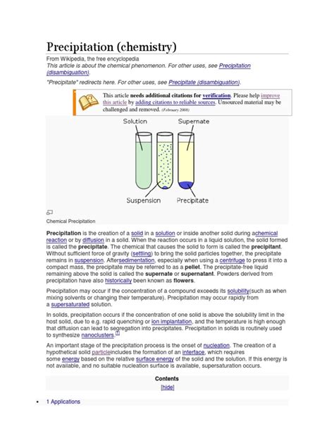Precipitation | Precipitation (Chemistry) | Chemical Substances