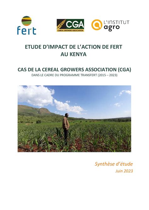 Calaméo Etude Dimpact De Laction De Fert Au Kenya Cas De Cga