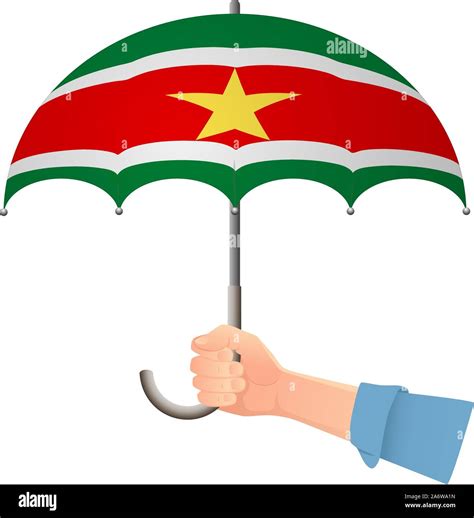 Suriname Flag Umbrella Weather Symbols National Flag Of Suriname